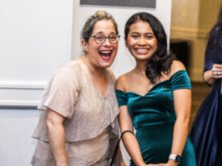 Joy shared between Nebula Finalist Jennifer Hudak and Nebula Winner A. W. Prihandita at our Nebula Awards Ceremony on June 7, 2025. (Photo Credit: Kaitrin Acuna, 2025.)