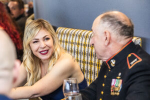 Katelyn Brehm and SFWA CFO Jonathan P. Brazee. (Photo Credit: Kaitrin Acuna, 2025.)