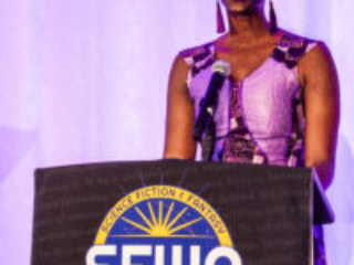 Introducing SFWA&#039;s newest Executive Director, Isis Asare! (Photo Credit: Kaitrin Acuna, 2025.)