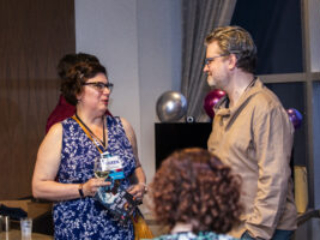 Maren Anderson and Josh Storey in conversation. (Photo Credit: Kaitrin Acuna, 2025.)