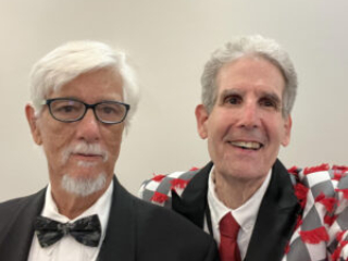 Past SFWA President Michael Capobianco and Scott Edelman in dapper attire at the 60th Anniversary Nebula Awards Conference. (Photo Credit: Scott Edelman, 2025.)